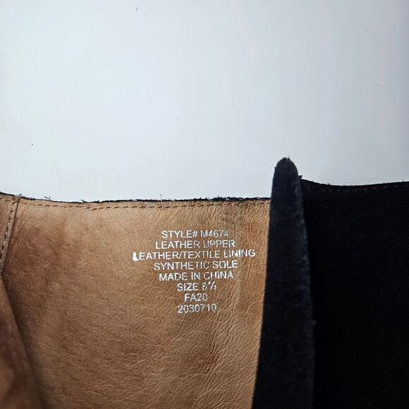 Madewell Bryce Suede Minimalist Stacked Heel Almond Toe Chelsea Boot Black 8.5 - Picture 10 of 10